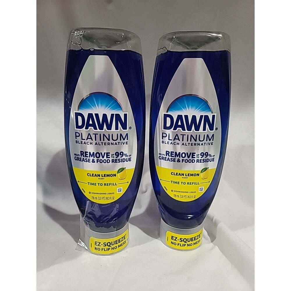 Dawn Platinum EZ-Squeeze Dish Soap Fresh Rain 2x24.3oz Bundle